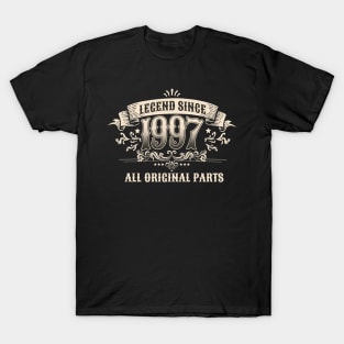 Retro Vintage Birthday Legend since 1997 All Original Parts T-Shirt